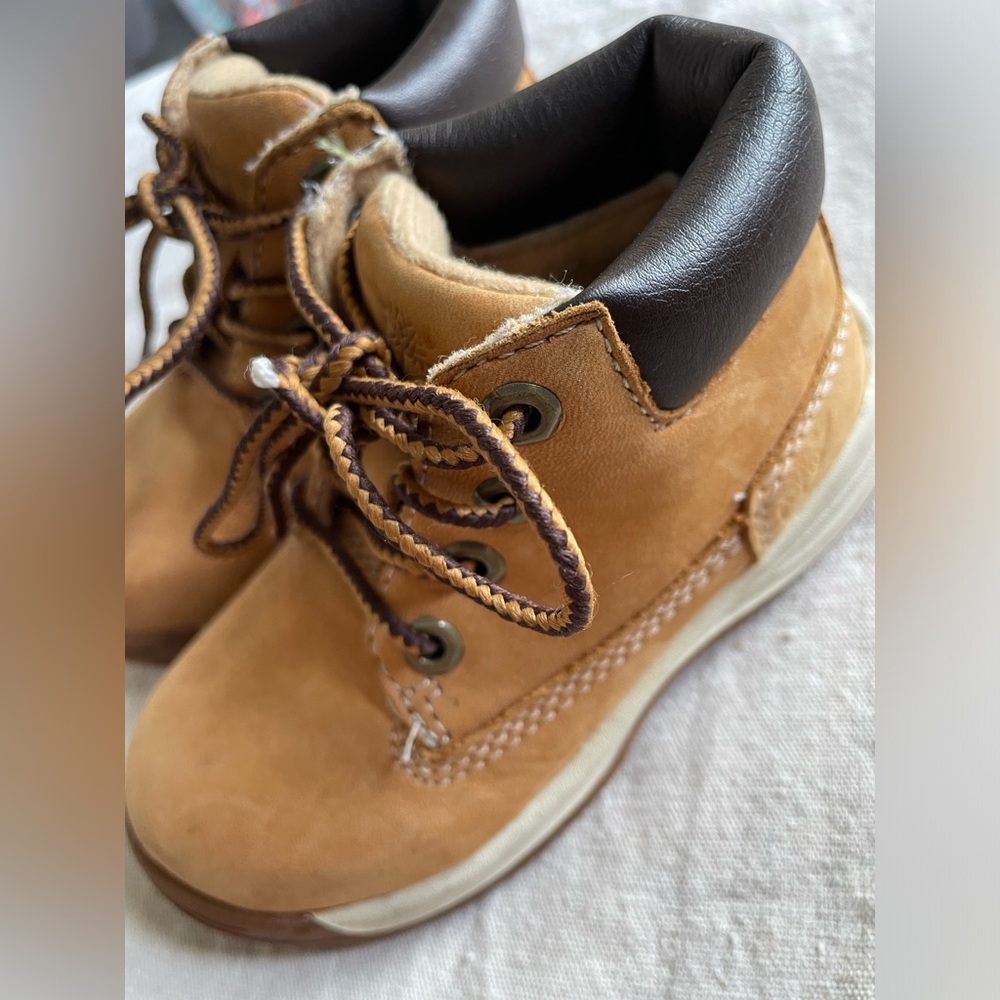 Timberland Premium Earthkeepers Waterproof Boots Wheat Nubuck Baby Size 6.5